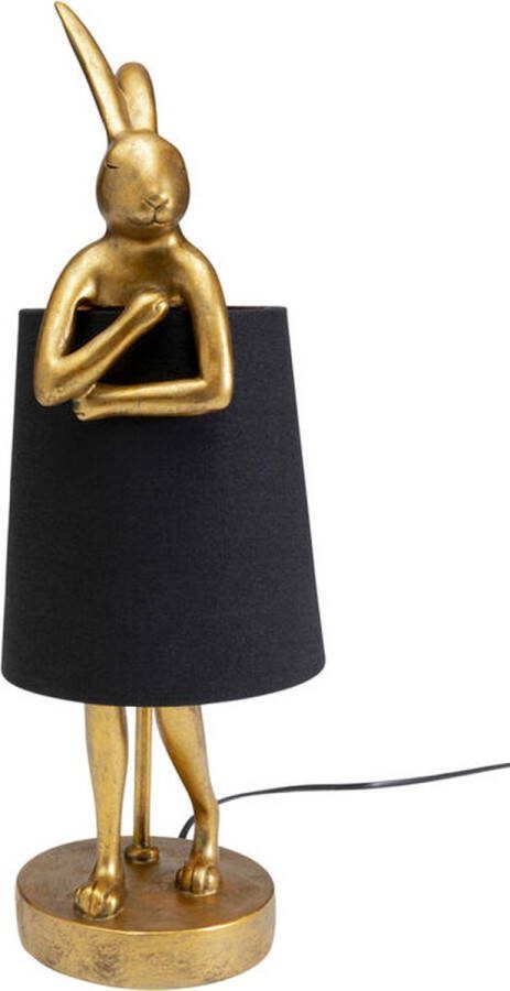 Kare Design Tafellamp Dierenlamp Animal Konijn goud zwart small 50 cm