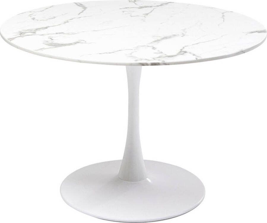 Kare Design | Eettafel Veneto Marble White -Ø110cm | Eettafels | Eettafel