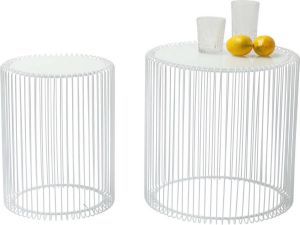 Kare Design Wire bijzettafel wit (set van 2)