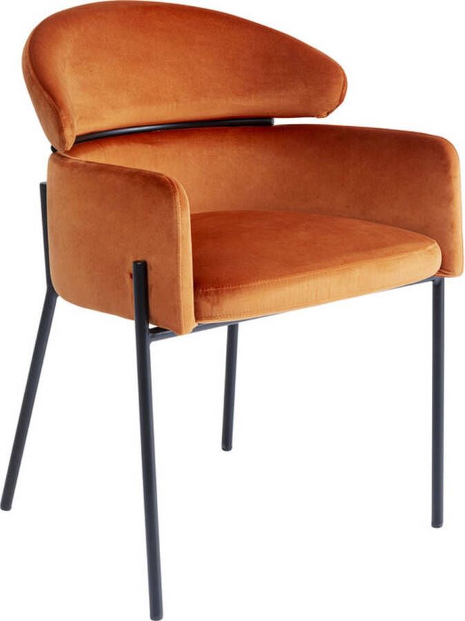 Kare Design Alexia Velvet Stoel Set Van 2 Oranje Fluweel