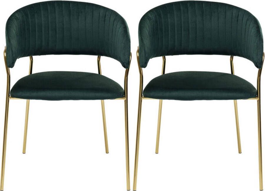 Kare Design Belle stoel armleuningen fluweel groen