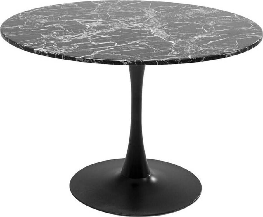 Kare Design Schickeria Ronde Eettafel D110 X H74 Cm Zwart Marmerlook