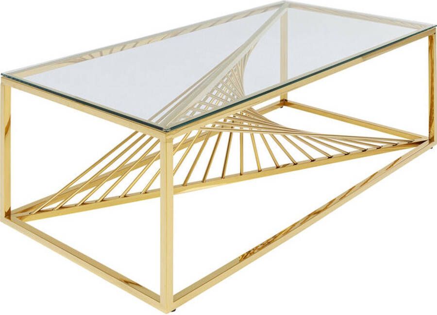 Salontafel Laser Gold Clear Glass 120x60cm