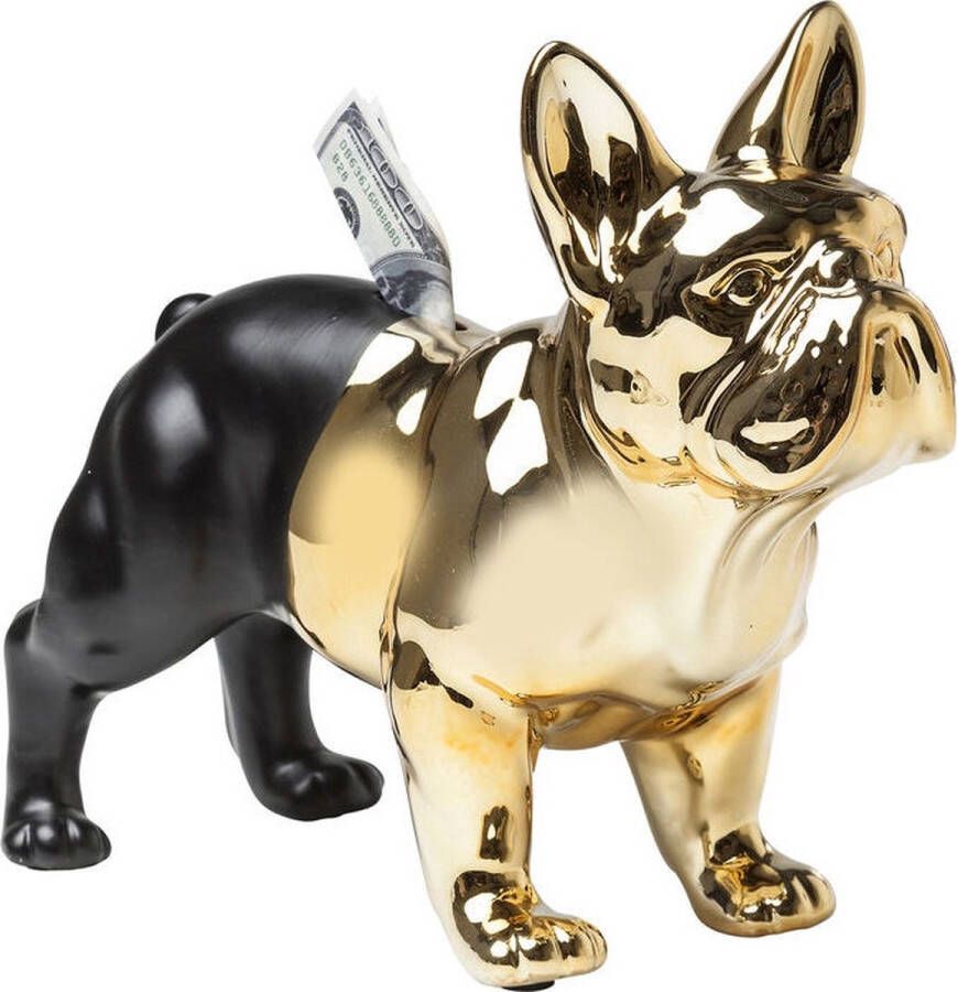 Kare Design Spaarpot Bulldog Goud-Zwart