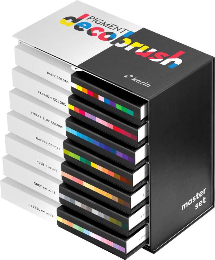 Karin Pigment DecoBrush Acrylmarkers set van 84 Master Colors