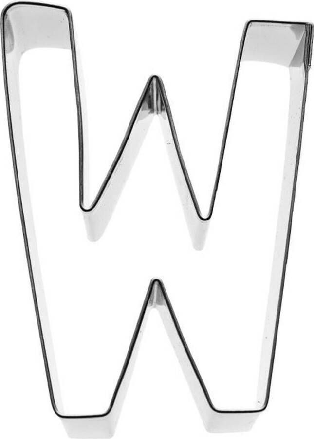 KARIS Cookie Cutter Letter W Birkmann T.1.9 Roestvrij staal 6 cm PG rood
