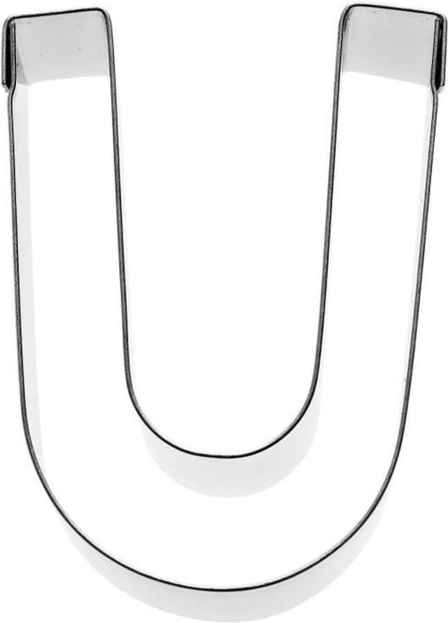 KARIS Cookie Cutter Letter U Birkmann T.1.9 Roestvrij staal 6 cm PG rood