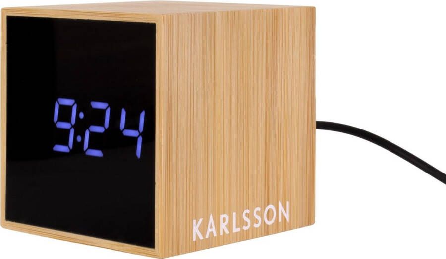 Karlsson Alarm clock Mini Cube bamboo