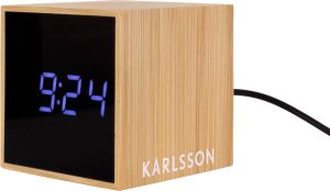 Karlsson Alarm Clock Mini Cube Bamboo