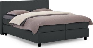 Karlsson Autentik Tunn complete boxspring met pocketvering matras 160x210 cm Antraciet
