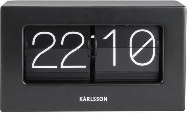 Karlsson Boxed Flip Wand- Tafelklok Rubberhout 20 5 x 11 5 x 7 cm Zwart
