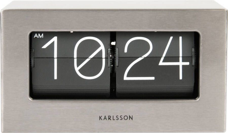 Karlsson Boxed Tafelklok Metaal Zilverkleurig 7x11 5x20 5cm