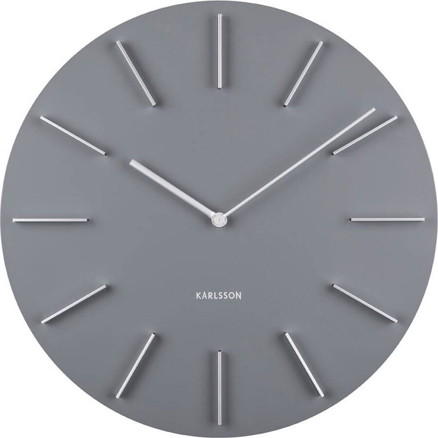 Karlsson Wandklok Discreet Grijs met Zilver Ø40cm