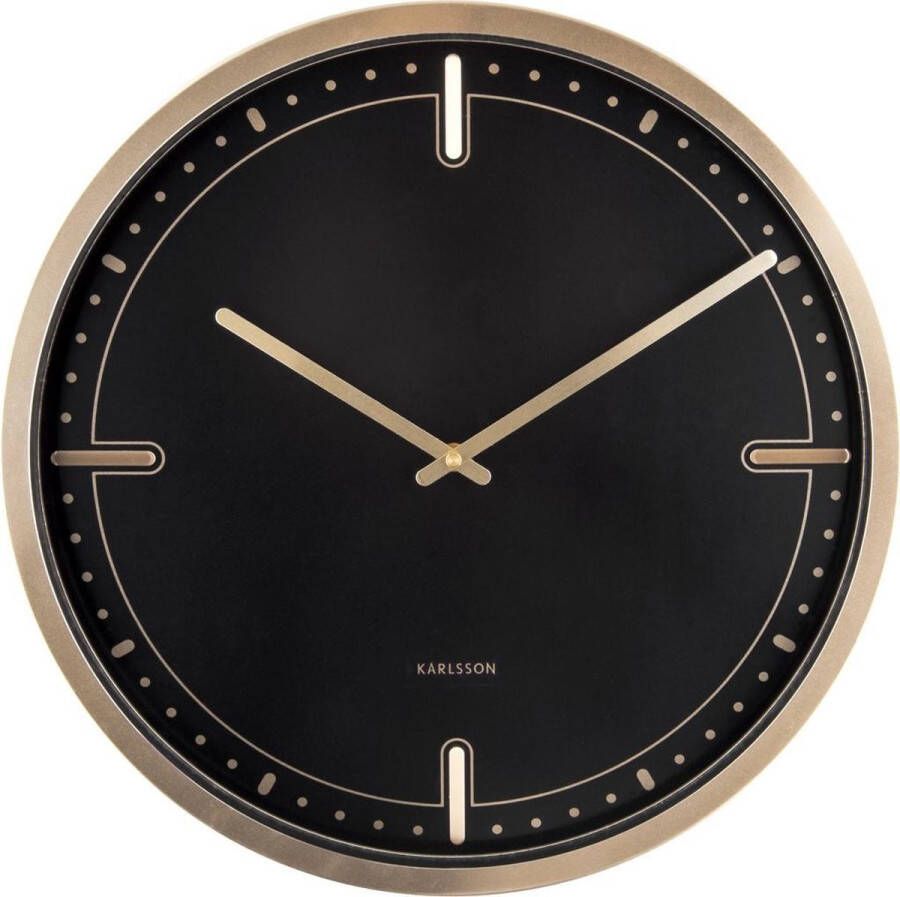 Karlsson Dots & Batons Wandklok Staal Ø42cm Zwart