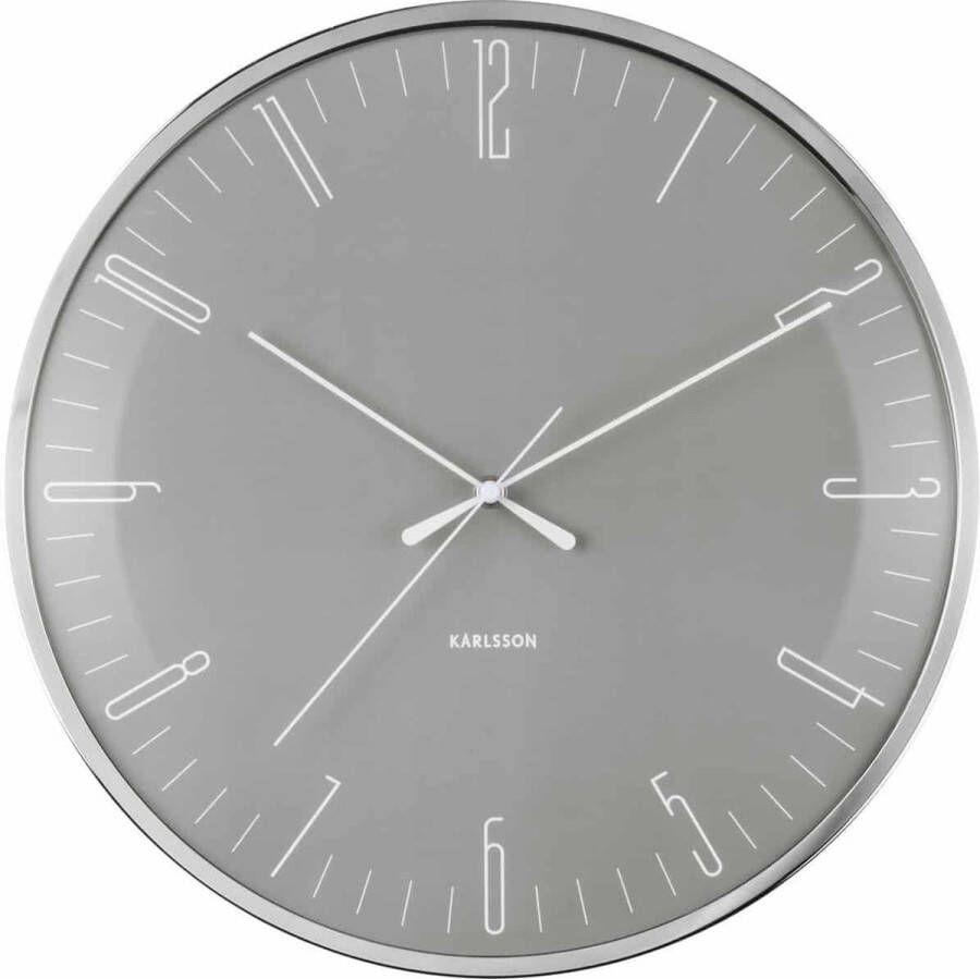 Karlsson Wandklokken Wall clock Dragonfly Dome glass Grijs