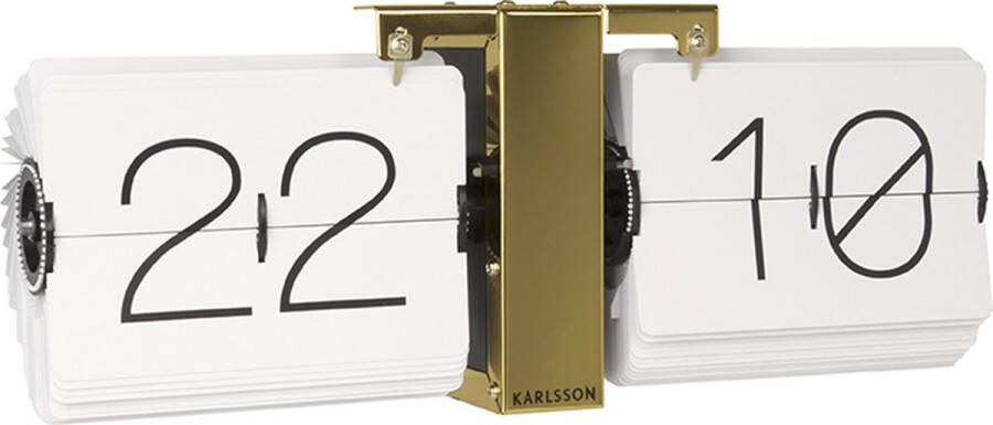 Karlsson Flip clock No Case Tafelklok Metaal 8 5x14x36cm Wit