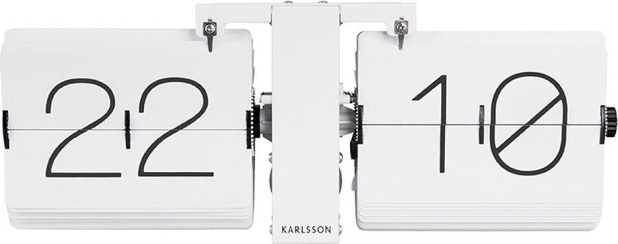 Karlsson Flip clock No Case Wand - Tafelklok Staal 36 x 14 x 8 5 cm Wit