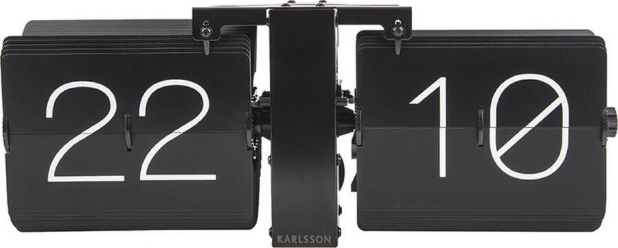 Karlsson Flip clock No Case Tafelklok Metaal 8 5x14x36cm Zwart
