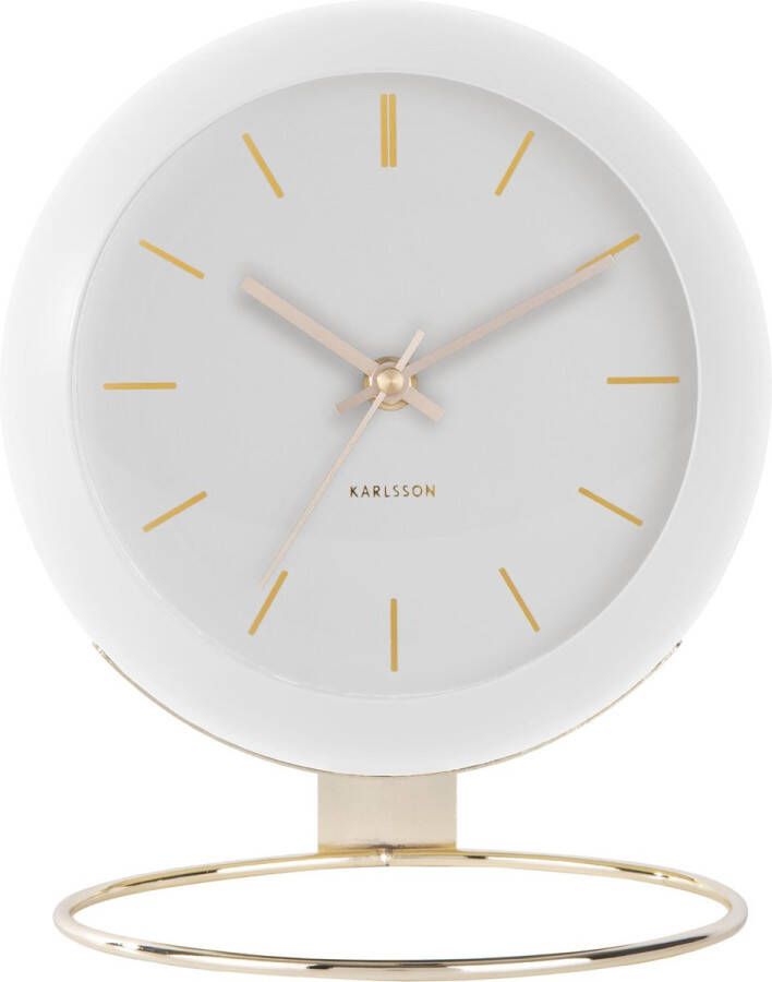 Karlsson tafelklok Globe 21 x 24 5 x 14 cm staal wit - Foto 2