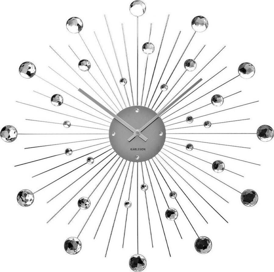Karlsson Wandklok Sunburst Large Zilver- Ø50cm