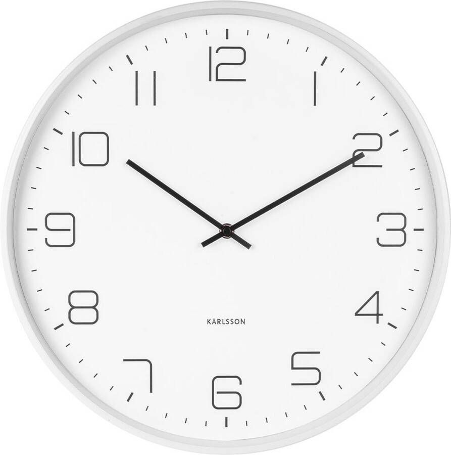 Karlsson wandklok Lofty 40 x 4 5 cm glas staal matwit - Foto 2