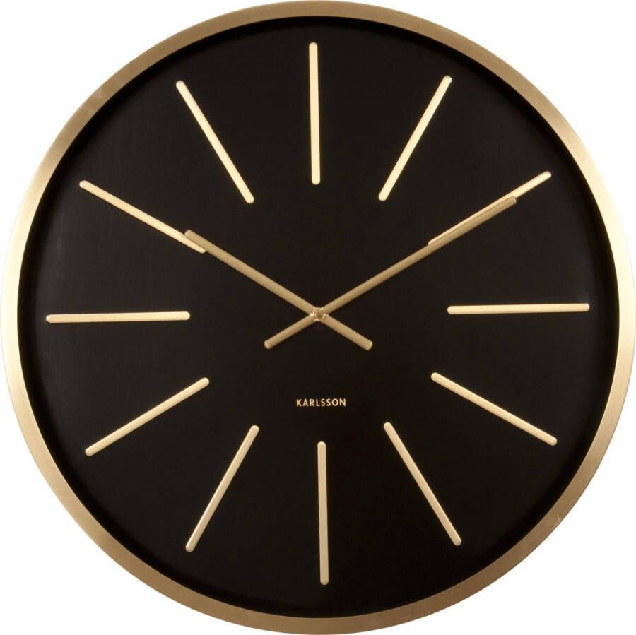 Karlsson Wandklok Maxiemus Messing behuizing Zwart Ø60cm