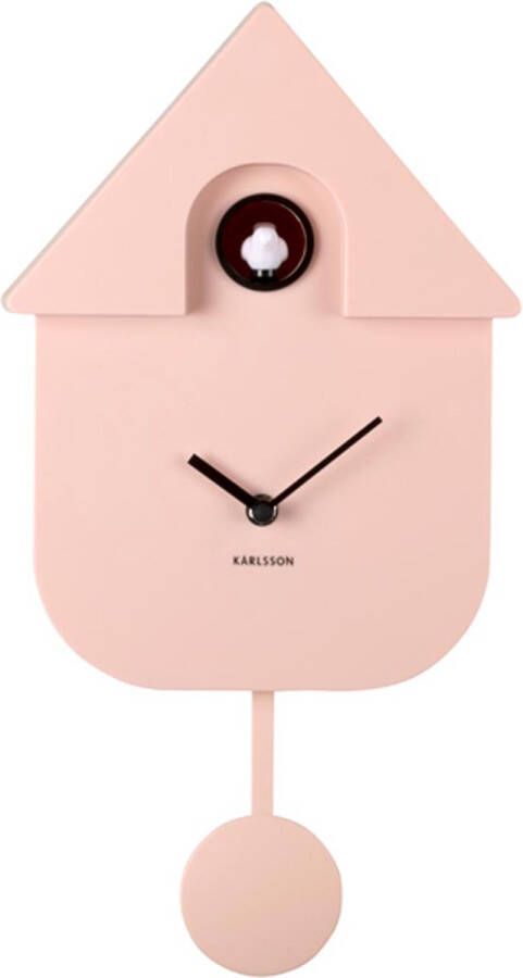 Karlsson Wandklok Modern Cuckoo Roze 21 5x8 5x41cm Wandklok Modern