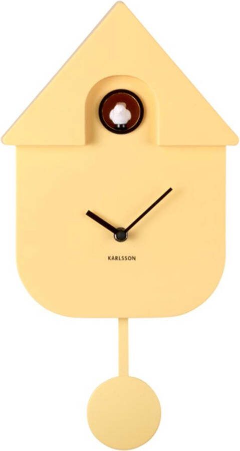 Karlsson Wandklok Modern Cuckoo Geel 21 5x8 5x41cm Wandklok Modern