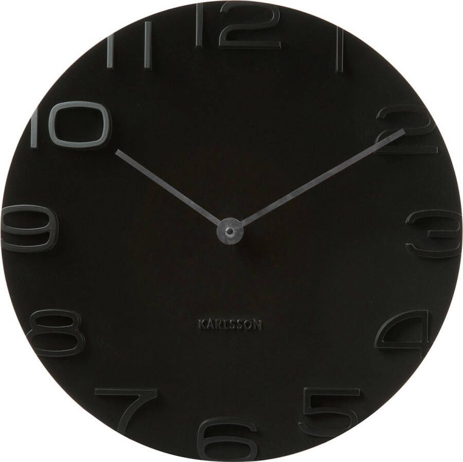 Karlsson Wandklok On The Edge Zwart met chromen wijzers Ø42cm