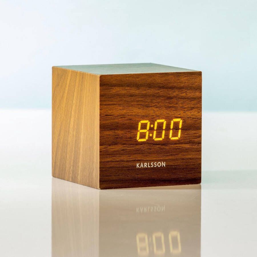 Karlsson Staande klok Cube Bruin Hout