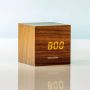 Karlsson Wekker Mini Cube Donker Hout fineer Wit LED - Thumbnail 2