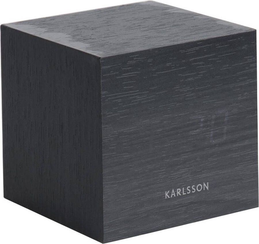 Karlsson klok Cube 8 x 8 x 8 cm hout fineer zwart