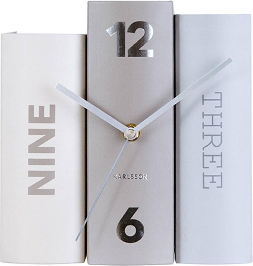 Karlsson Table clock Book basics paper 20x15x20cm