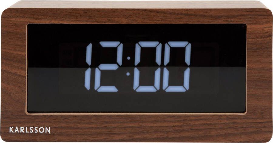 Karlsson Table clock Boxed LED light wood veneer