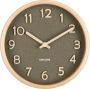 Karlsson Table clock Pure wood grain moss green - Thumbnail 1