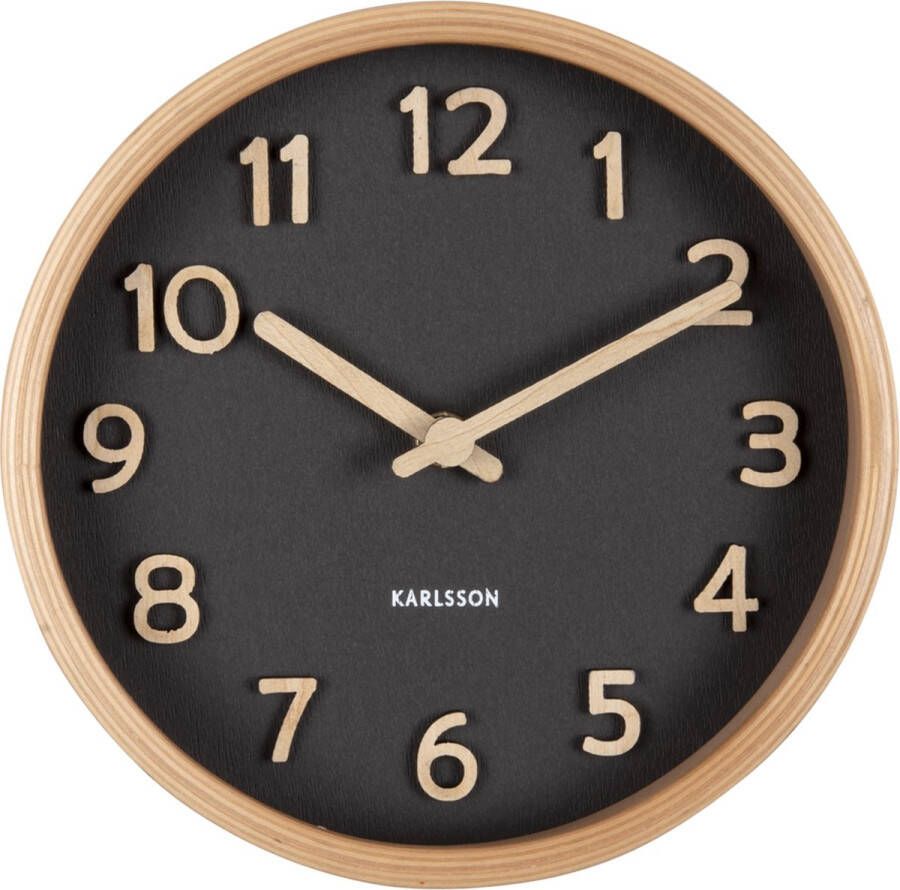 Karlsson Table clock Pure wood grain black