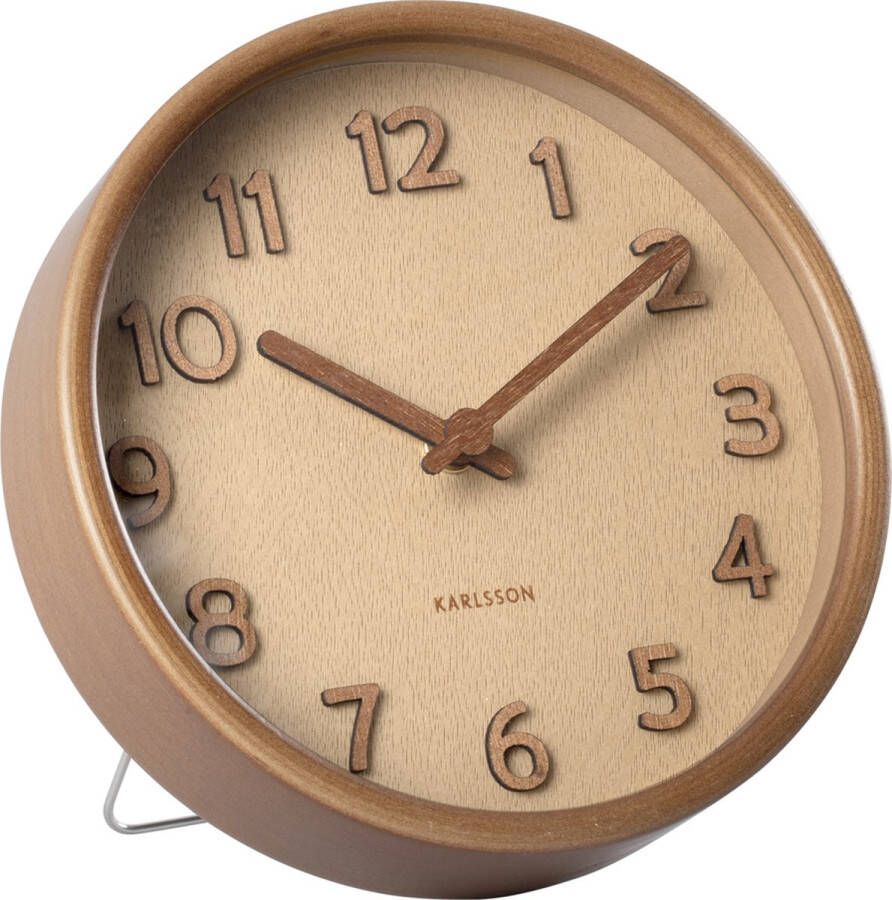 Karlsson Table clock Pure wood grain sand brown