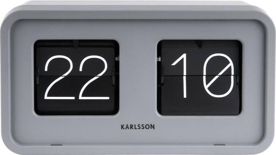 Karlsson Flip clock Bold Tafelklok Plastic 7 5x14 5x26 5cm Grijs