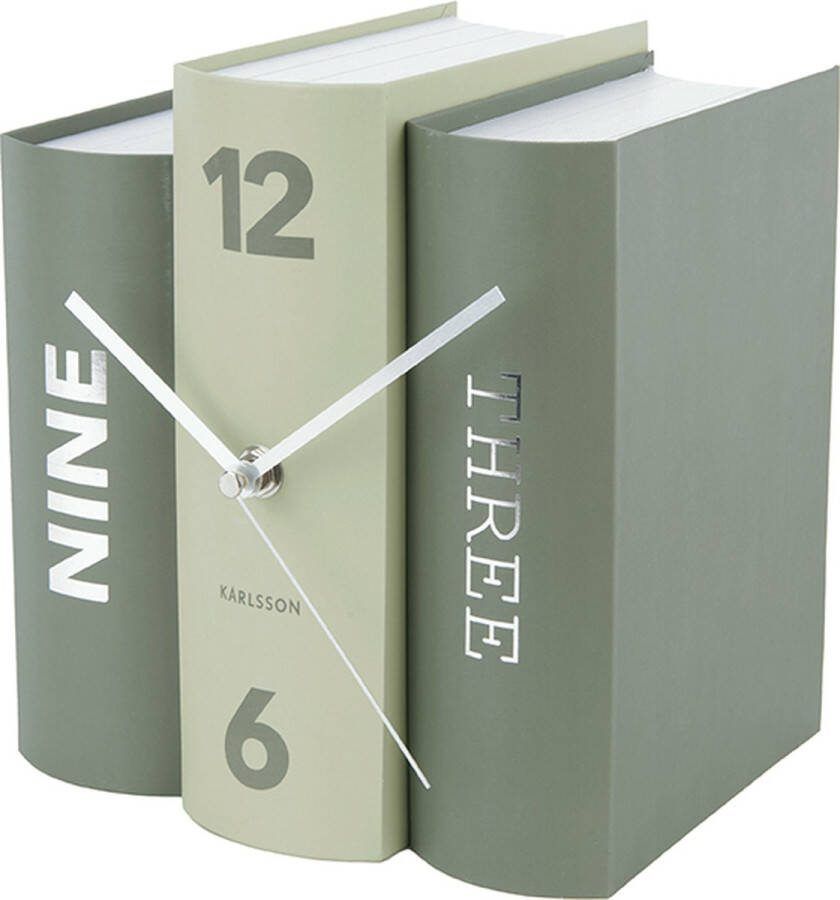 Karlsson Tafelklok Book Groen Paper 20x15x20cm