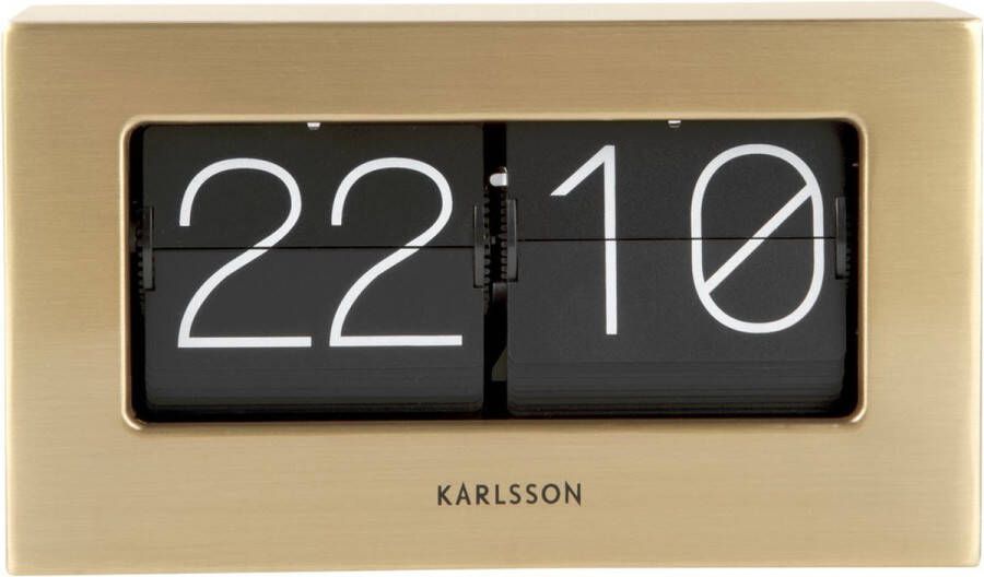 Karlsson Tafelklok Boxed Flip Geborsteld Goud 20 5x7x11 5cm