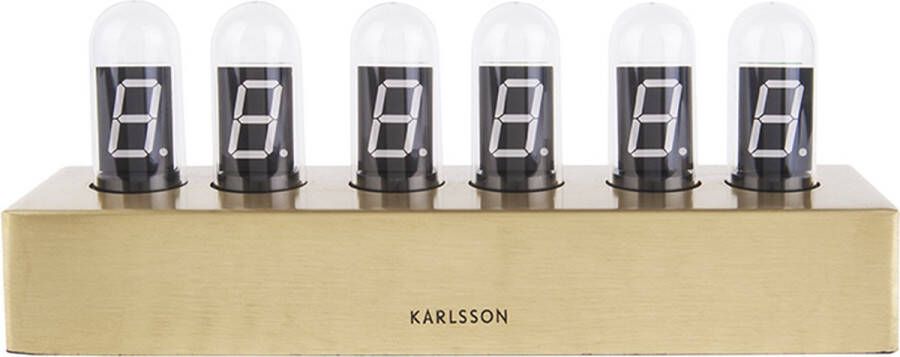 Karlsson Tafelklok Cathode Geborsteld Goud voet 28x7 5x11cm