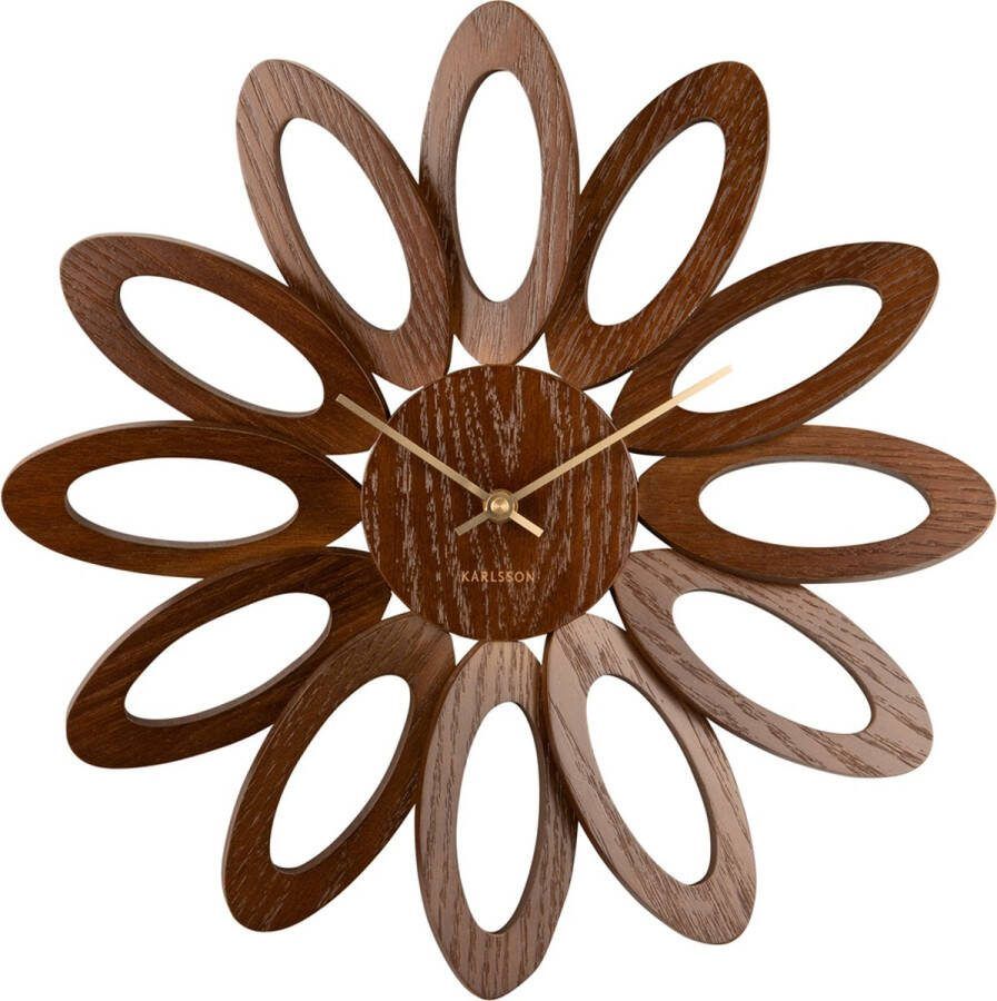 Karlsson Wandklok Fiore ø40cm Donkerbruin Rond