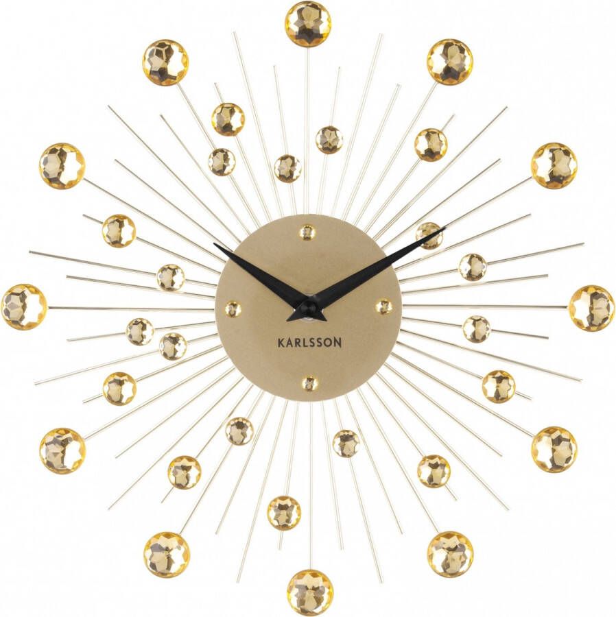 Karlsson Sunburst Wandklok Metaal Diameter 30 cm Goudkleurig