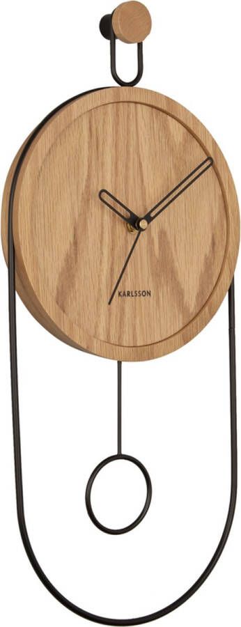Karlsson Wall clock Swing pendulum light wood veneer