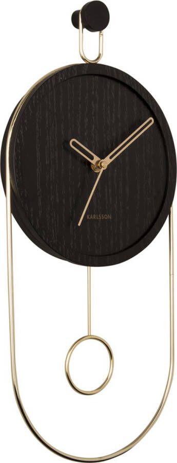 Karlsson Wall clock Swing pendulum wood veneer black