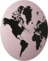 Karlsson Wall clock World Map metal light pink - Thumbnail 1