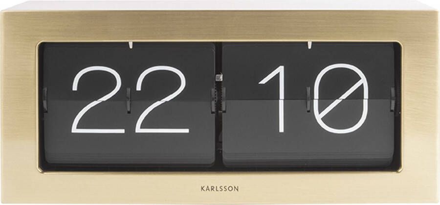 Karlsson Wandklokken Wall Table clock Boxed Flip XL Goudkleurig