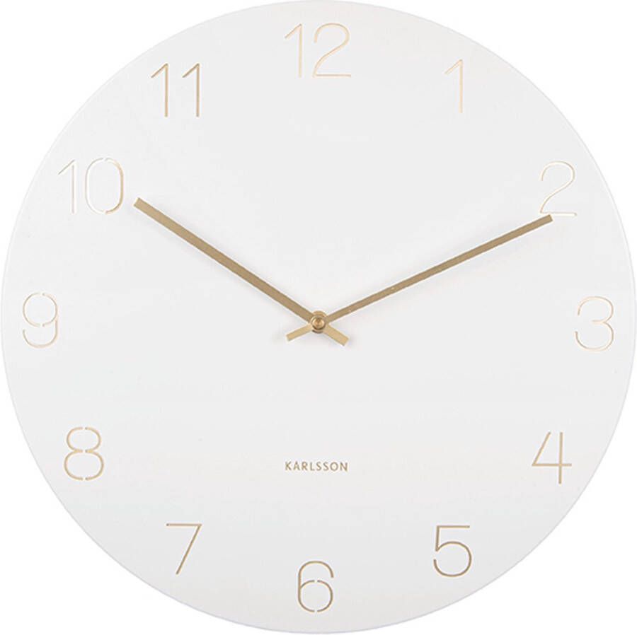 Karlsson Wandklokken Wall clock Charm engraved numbers Wit