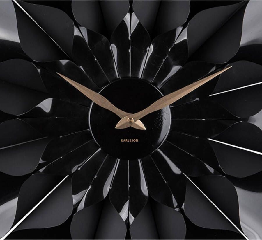 Karlsson Flower Clock Wandklok Kunststof Ø60cm Klok Bloem Zwart