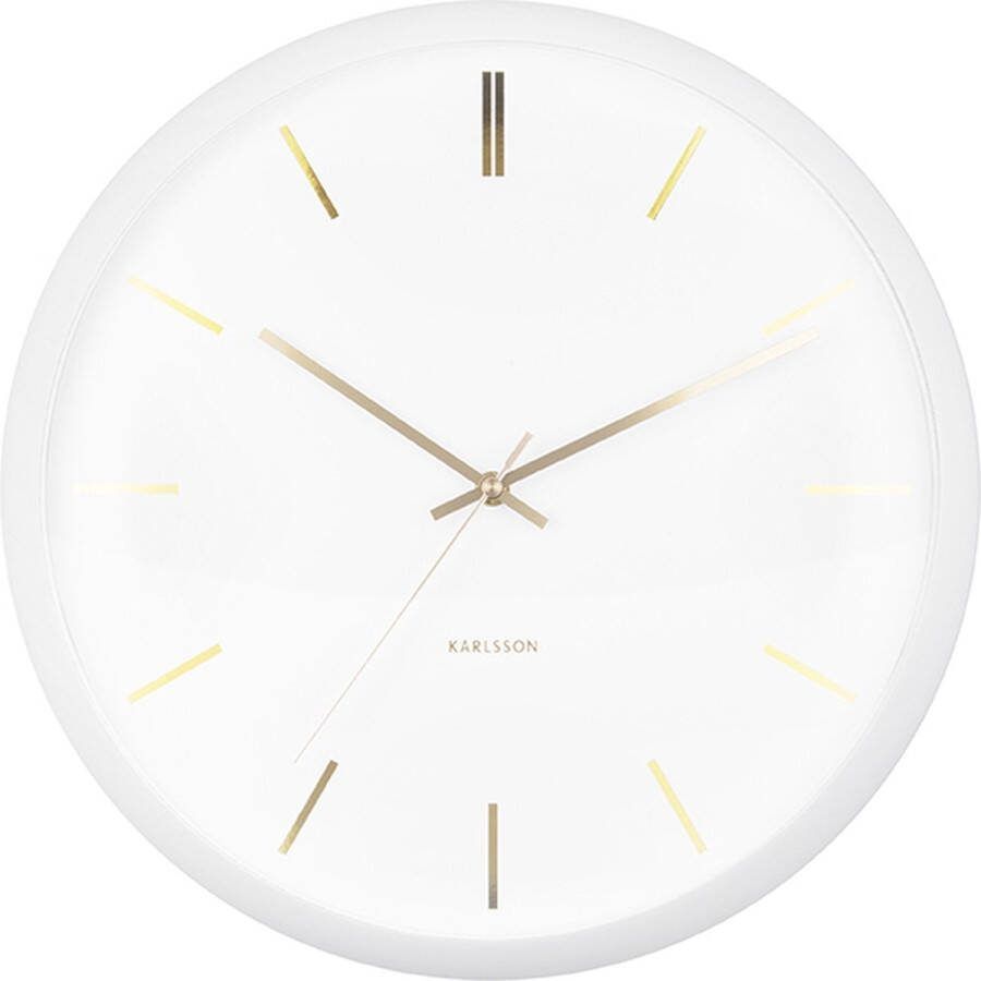 Karlsson wandklok Globe 40 cm staal wit goud